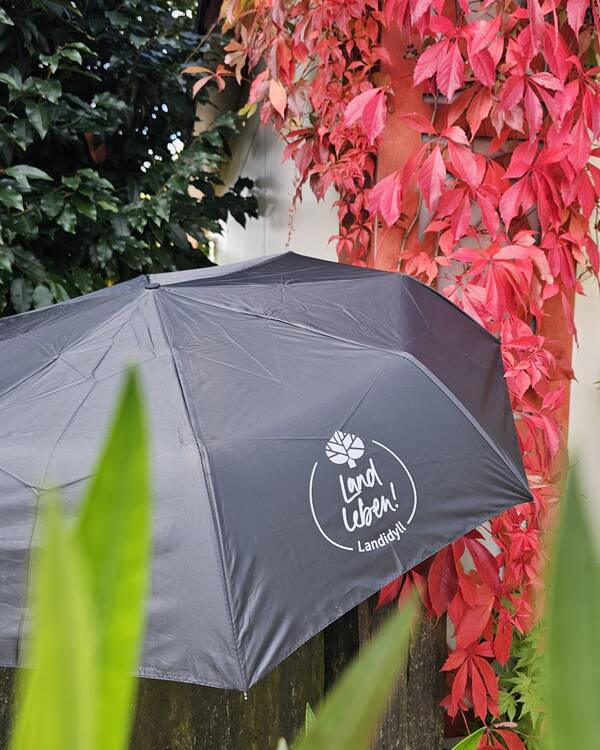Regenschirm "Knirps" mit Landidyll-Logo
